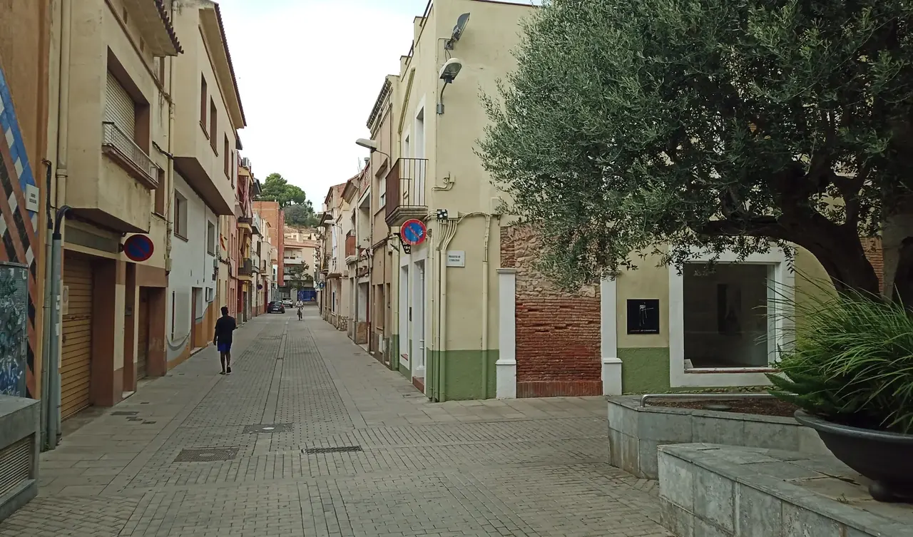Carrer de Mar de Malgrat de Mar, con casas a ambos lados
